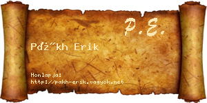 Pákh Erik névjegykártya