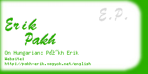 erik pakh business card